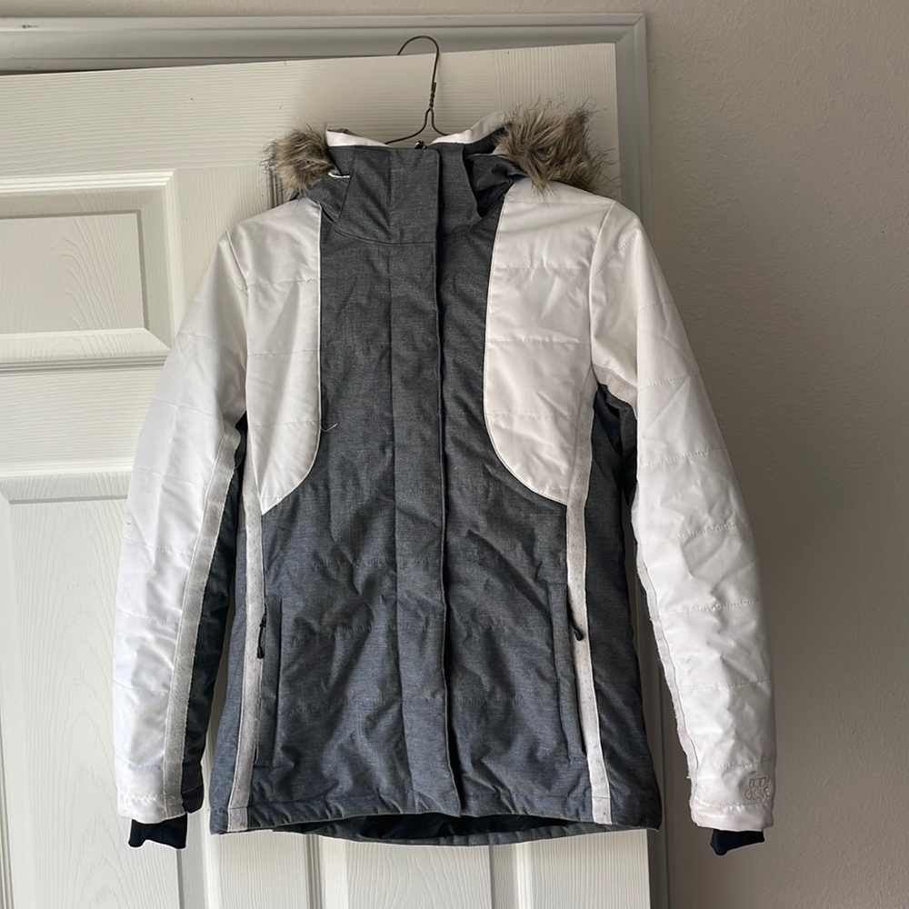 White and Gray Body Glove Snow Technology Jacket.